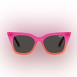 Quay x Saweetie Happer Sunglasses • Studded Cat Eye • Pink & Orange Ombre